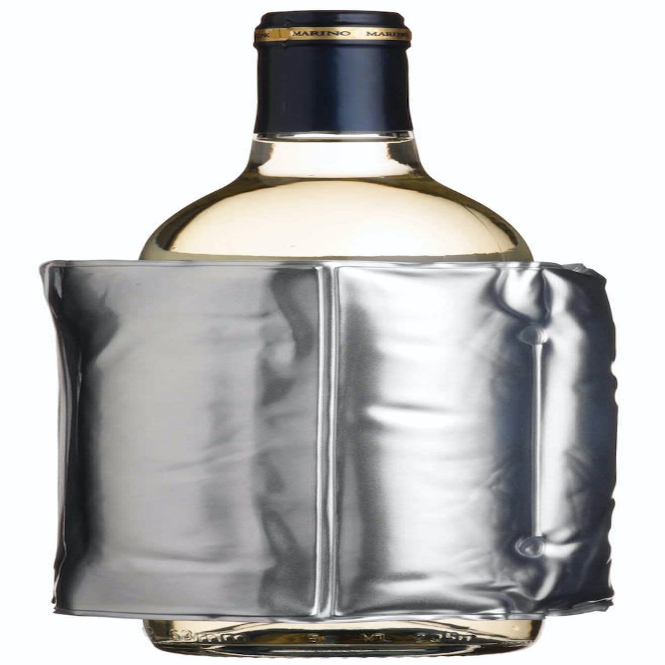 image 1 of BarCraft Wrap Around Silver Wine Cooler | Silver