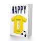 image 2 of Football Strip Kit Yellow Jersey Top Age 6 Year Old Child Kids 6th Birthday Card