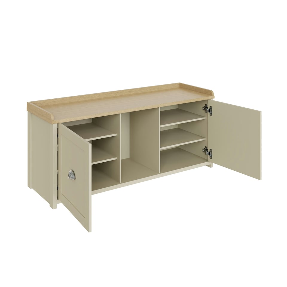image 1 of GFW Lancaster 2 Door Shoe Bench - Cream