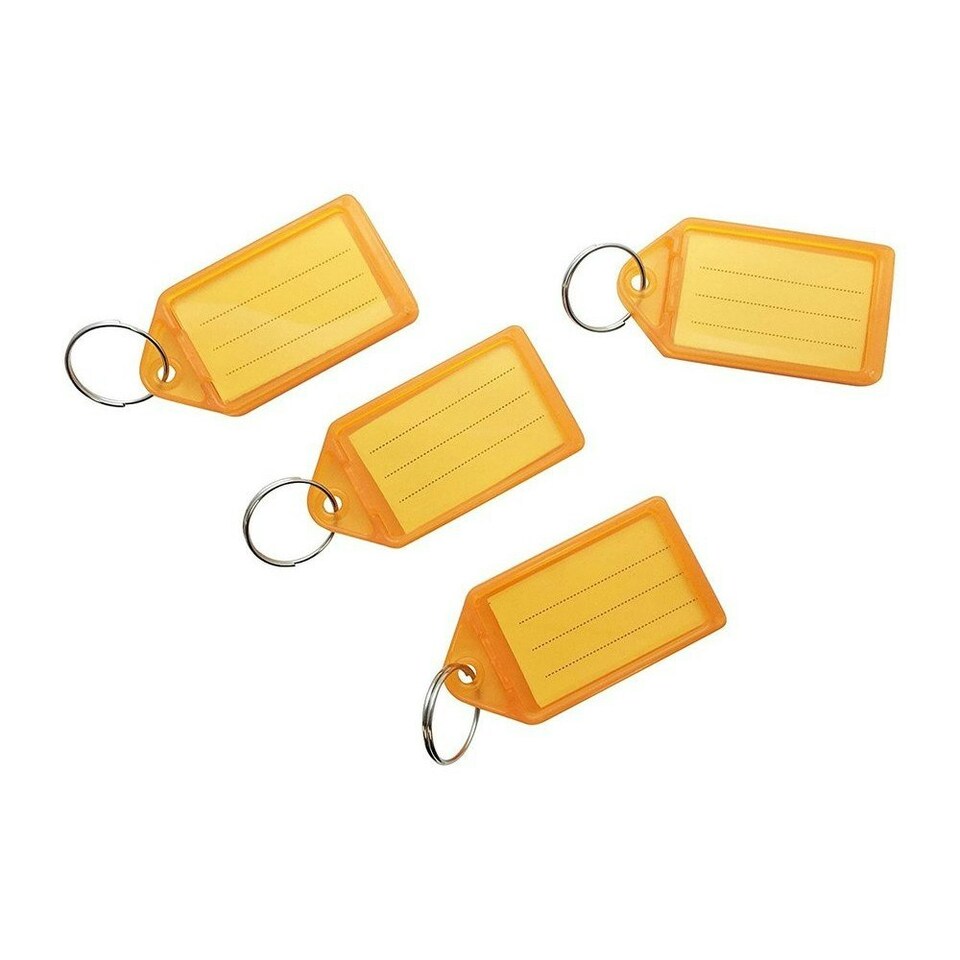 image 1 of Pack of 100 Small Orange Identity Tag Key Rings