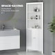 image 4 of kleankin Corner Bathroom Cabinet, Double Doors and Adjustable Shelves, White