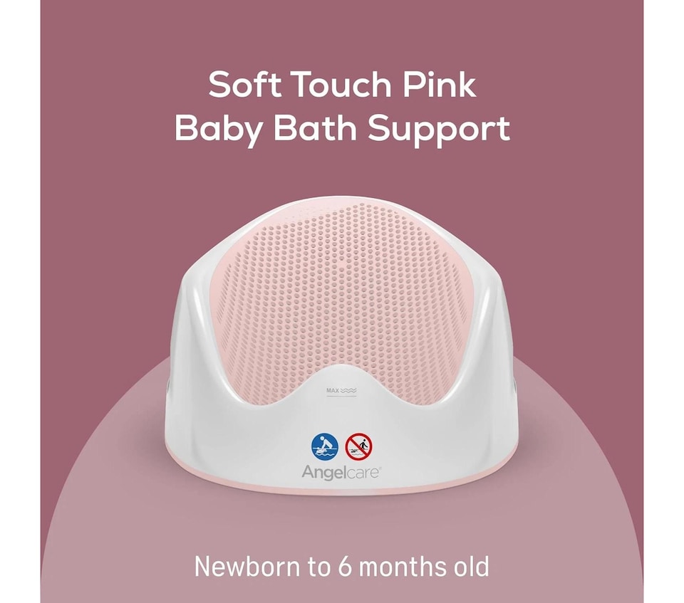image 1 of Angelcare Baby Bath Support Soft Touch Newborn Infant Comfort Safety Pink Seat