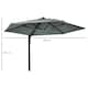 image 7 of Outsunny Wall-Mounted Parasol Patio Umbrella with Hand to Push System Grey