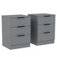 image 10 of Vida Designs Trega 3 Drawer Bedside Chest Bedroom Storage Unit, (H) 50cm x (W) 39cm x (D) 28cm, Grey, Set of 2
