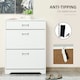 image 7 of HOMCOM Tipping Shoe Cabinet Hall Organizer with Flip Drawers for Entry 16 Pairs