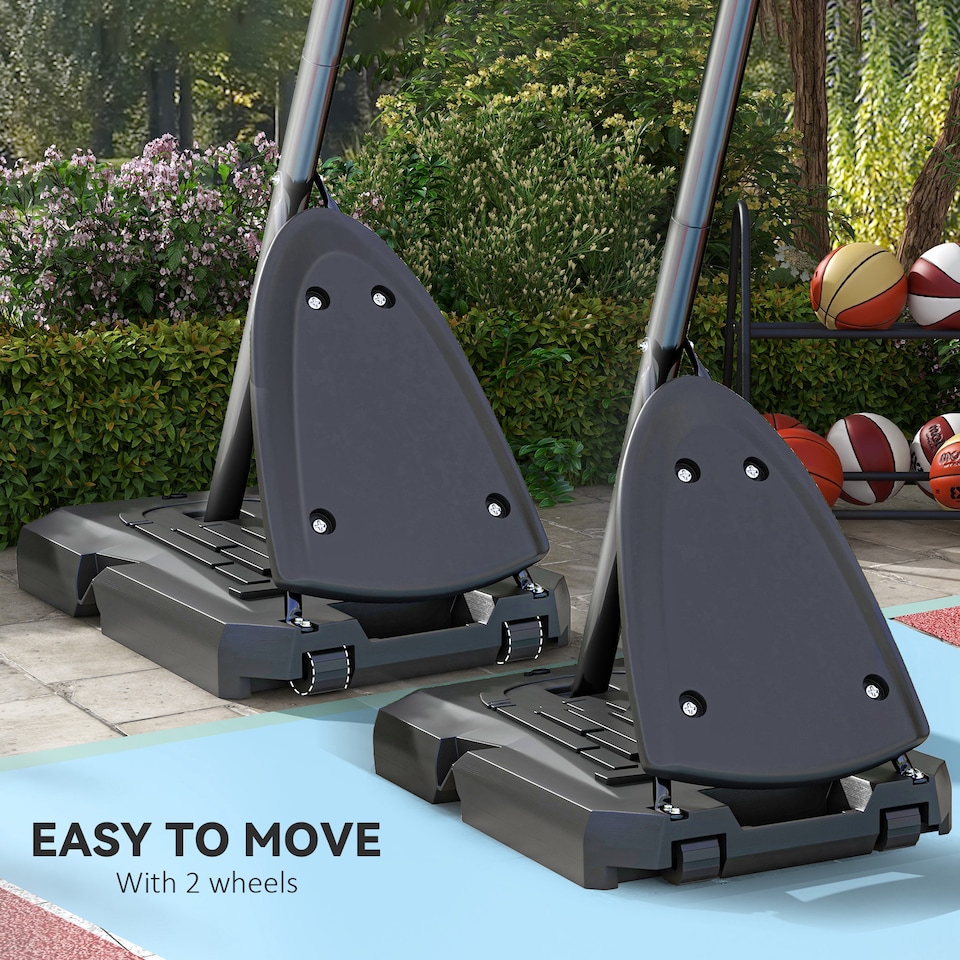 image 1 of SPORTNOW Adjustable Basketball Hoop with Weighted Base, 2.4-2.9m, Red