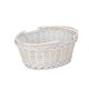 image 2 of Small White Swing Handle Wicker Shopping Basket | White | White | S