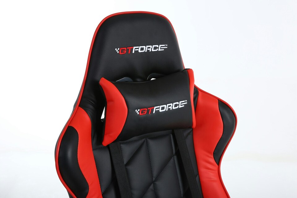image 1 of Pro GT Reclining Sports Racing Office Desk Faux Leather Gaming Chair (Red)