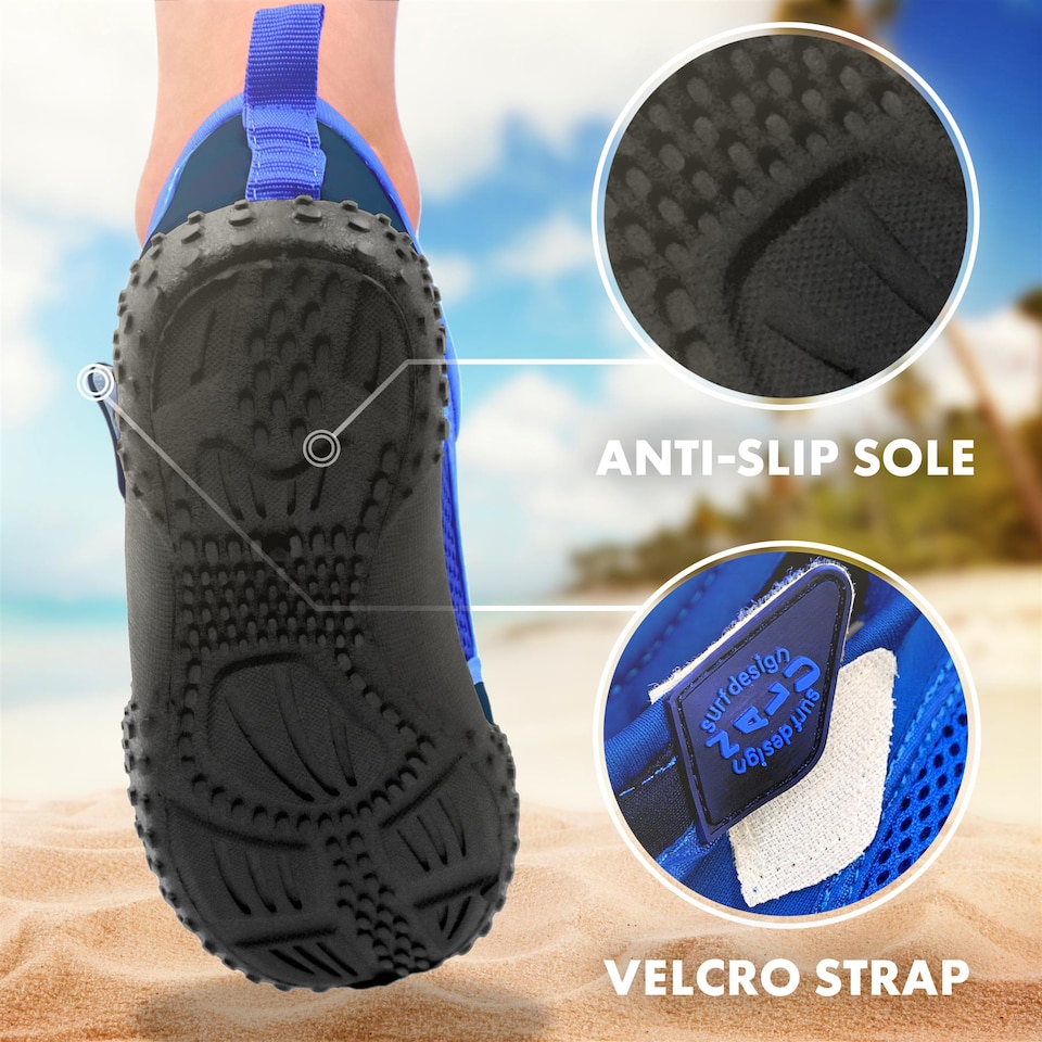 image 1 of GEEZY Unisex Blue Neoprene Slip On Aqua Shoes