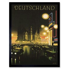 Travel Tourism Berlin Germany Deutschland Vintage Framed Wall Art Print