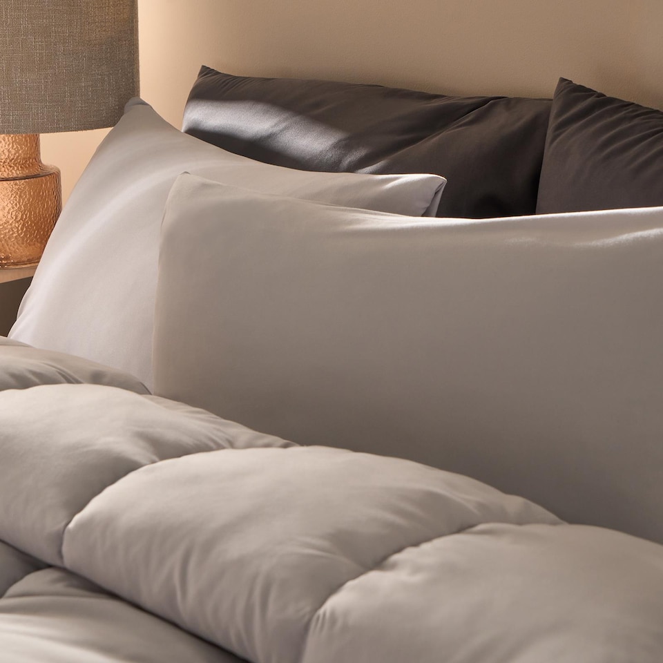 image 1 of OHS Plain 10.5 TOG Coverless Duvet with Pillowcase Bedding Set