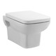 image 1 of Alba Square Wall Hung Ceramic Toilet Pan & Soft Close & Seat, 400mm - Balterley