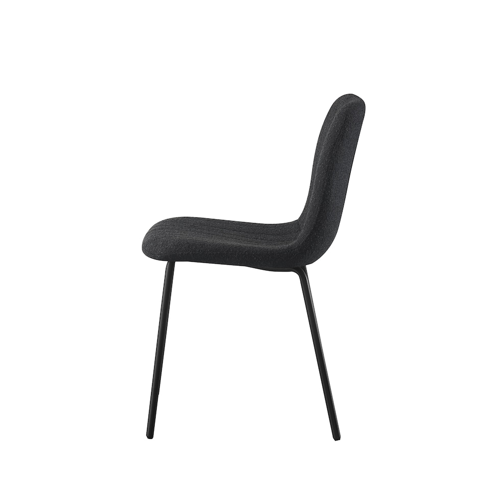image 1 of Set of 4 Teddy Faux Fur Stitched Design Dining Chairs Black Bella by MCC