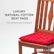 image 2 of Homescapes Seat Pad Luxury Cotton Indoor Outdoor Garden Dining Cushion | Red | 40 x 40 cm | 1