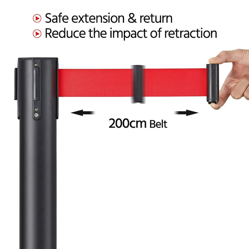 image 1 of Yaheetech Retractable Belt Stanchion Set