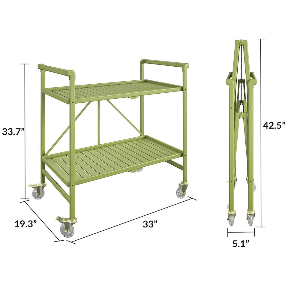 image 1 of Cleo Folding Serving Cart InOut Kiwi Green