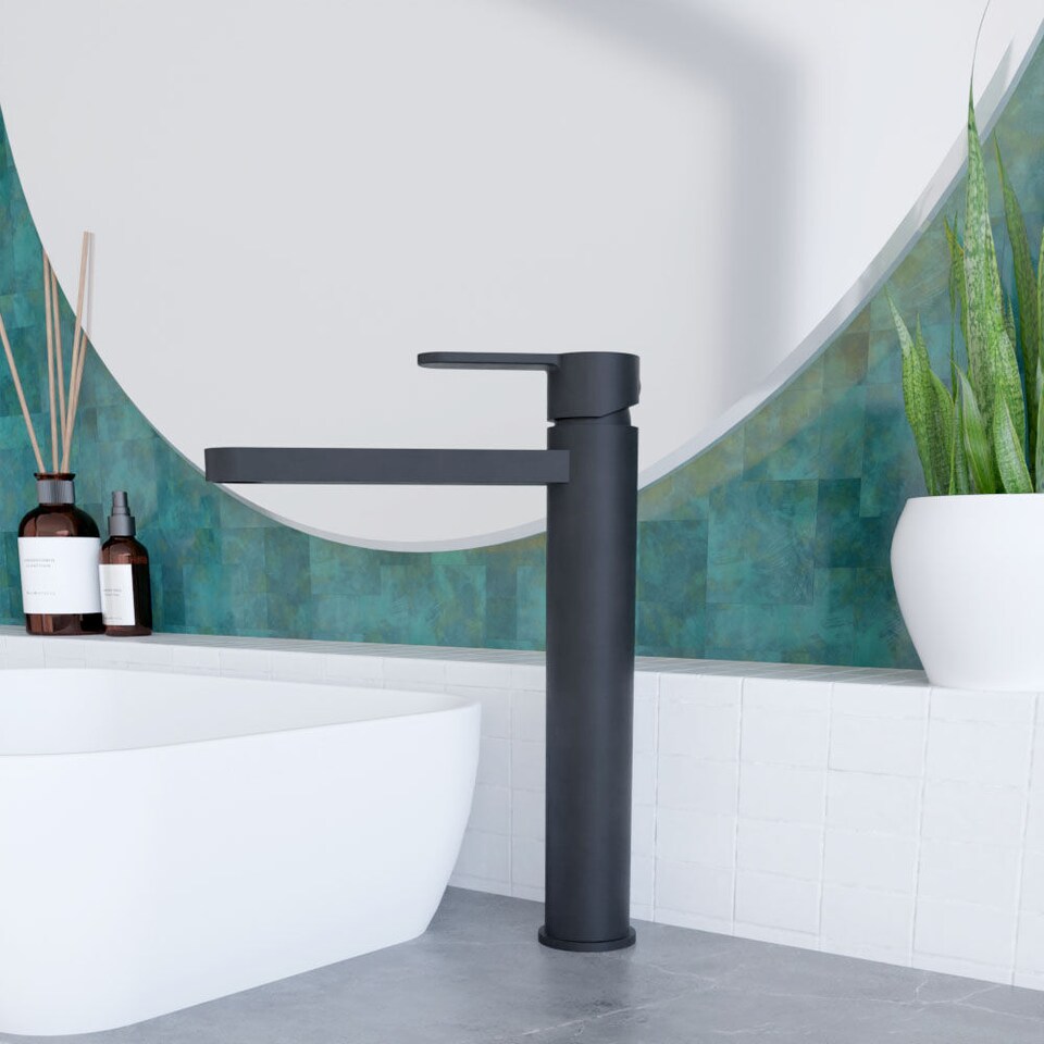 image 1 of Balterley Pride Round High-Rise Mono Basin Mixer Tap | Black | Matt Black | 1