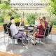 image 3 of Outsunny 7 Piece Garden Dining Set, Steel Outdoor Table and Chairs