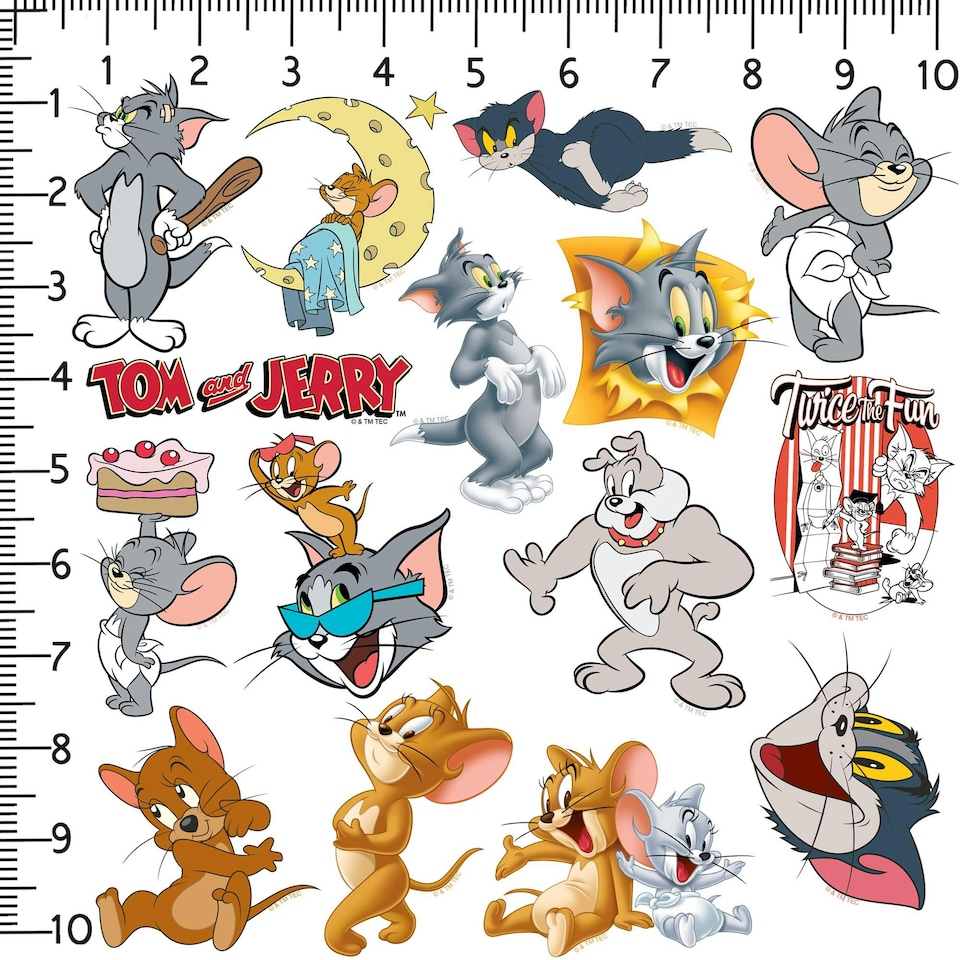 image 1 of Tom & Jerry Deluxe Character Stickers (Pack of 100) - Multicoloured - One Size