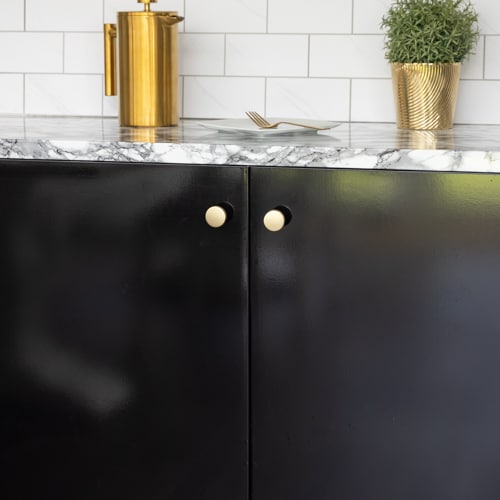 Sticky Back Plastic Glossy Black Plain Kitchen Self-adhesive Vinyl Wrap for Cupboards, Doors and Furniture 90cm x 1m - d-c-fix