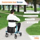 image 2 of COSTWAY Folding Rollator Walker Aluminium Mobility Aid Navy | Blue