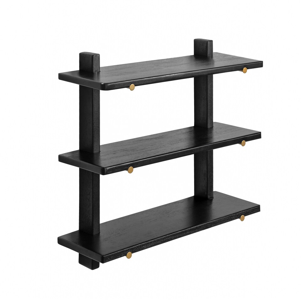image 1 of Oliver Floating Shelves - 3 Tier Solid Wood Wall Shelf