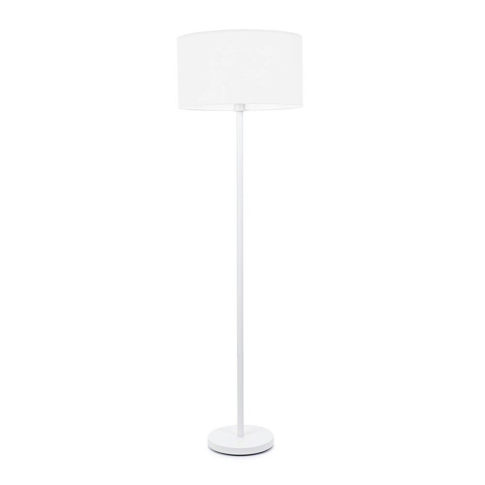image 1 of ValueLights Charlie White Stem Floor Lamp White Shade & Bulb White