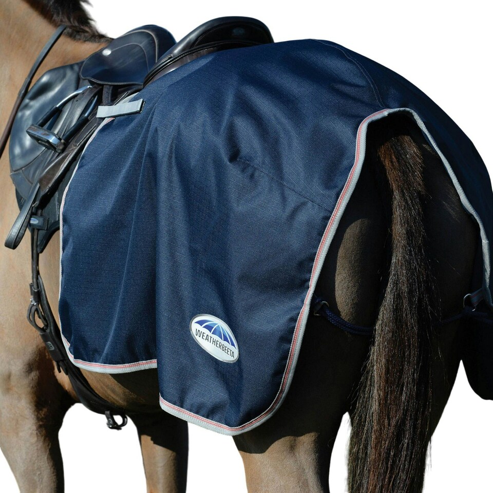 image 1 of Weatherbeeta Essential Fleece Lined Horse Quarter Sheet - Navy/Silver/Red - 48cm