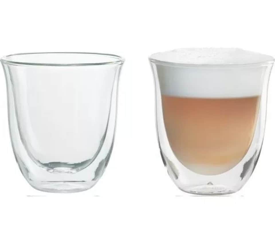 image 1 of De'Longhi DLSC301 Double Walled Cappuccino Glasses Pack of 6 Clear