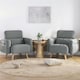 image 1 of Yaheetech Fabric Armchair Chair with Rubberwood Legs Side Pockets and Lumbar Pillow | Grey | Light Grey