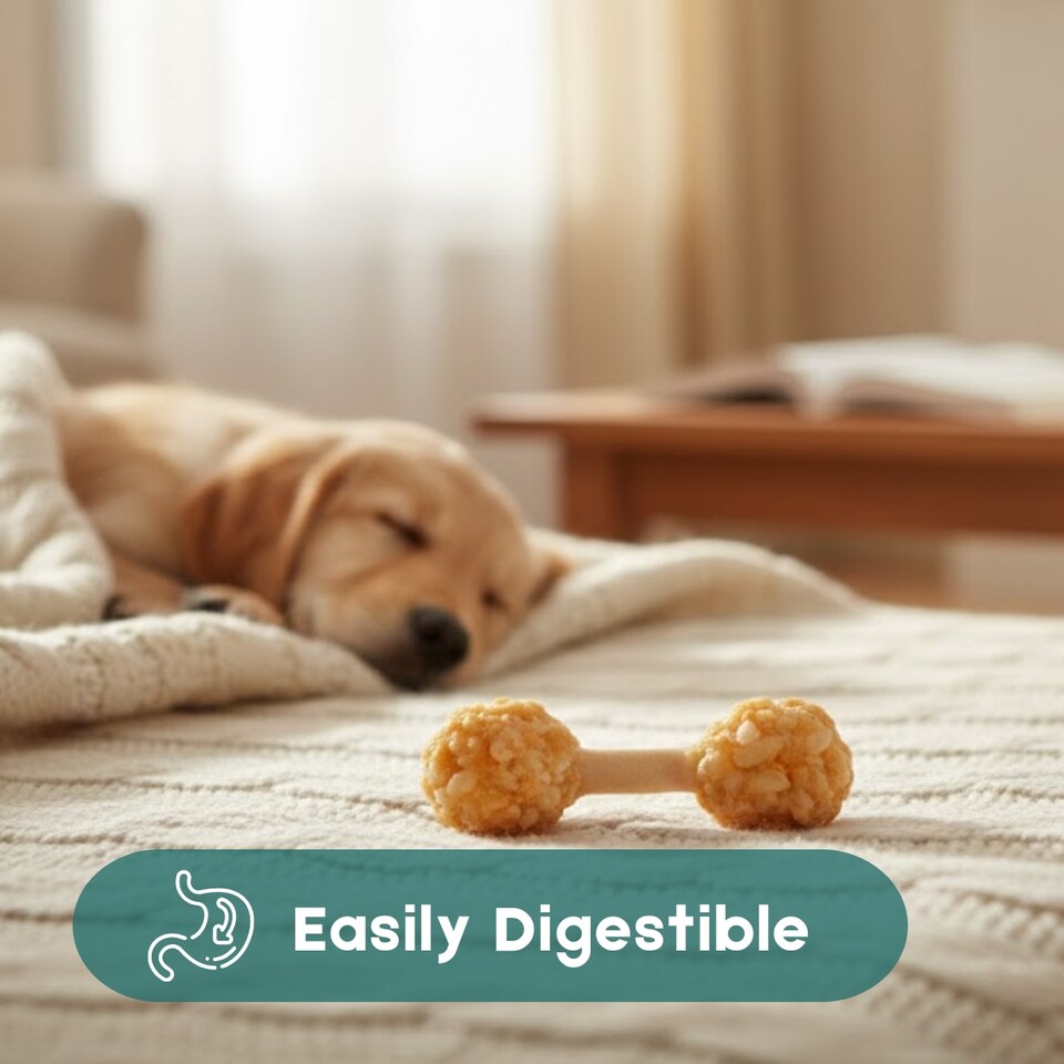 image 1 of Pack of Dumbbell Dog Treats Chicken Rice Flavour Puppy Pet Dental Chew Snacks
