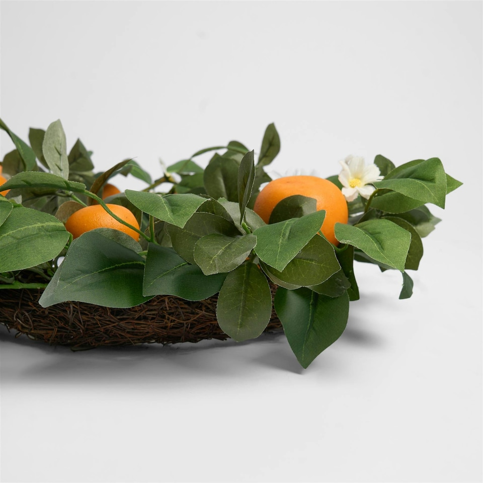 image 1 of OHS Natural Home Wall Table Decor Artificial Orange Wreath, 45cm - Orange