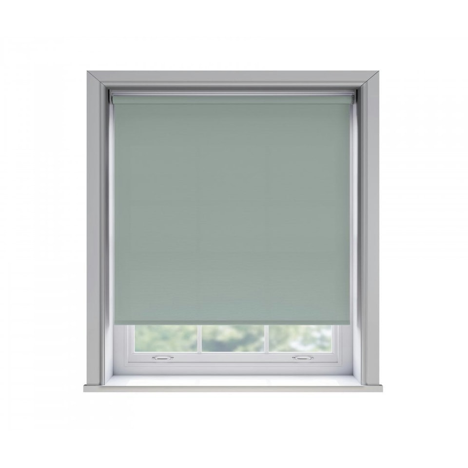 115cm No Drill Duck Egg Blue Thermal Blackout Roller Blind (170cm Drop) Blue