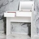 image 3 of Dressing Vanity Table Mirror Make Up Storage Pink Compartments Drawers Bedroom | White | Diana