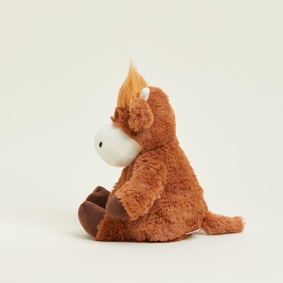 image 1 of Warmies Plus Highland Cow Microwavable, Hot or Cold Plush Teddy Suitable for All Ages, Slightly Scented with French Lavende