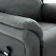 image 5 of Oakford Single Motor Rise Recliner Bonded Leather Wingback Chair (Slate)