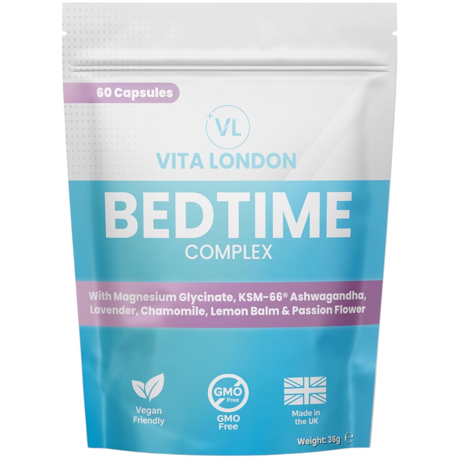 Bedtime Complex Vitamin Capsules - With Magnesium Glycinate & Lavender - 60 Capsules