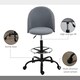 image 6 of Vinsetto Ergonomic Drafting chair Adjustable Height with 5 Wheels Padded Seat Footrest 360 Swivel Freely Comfortable Versatile Use For Home Office - Grey