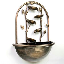Primrose Olso Cascading Leaf Wall-Mounted Water Feature with Lights 55cm