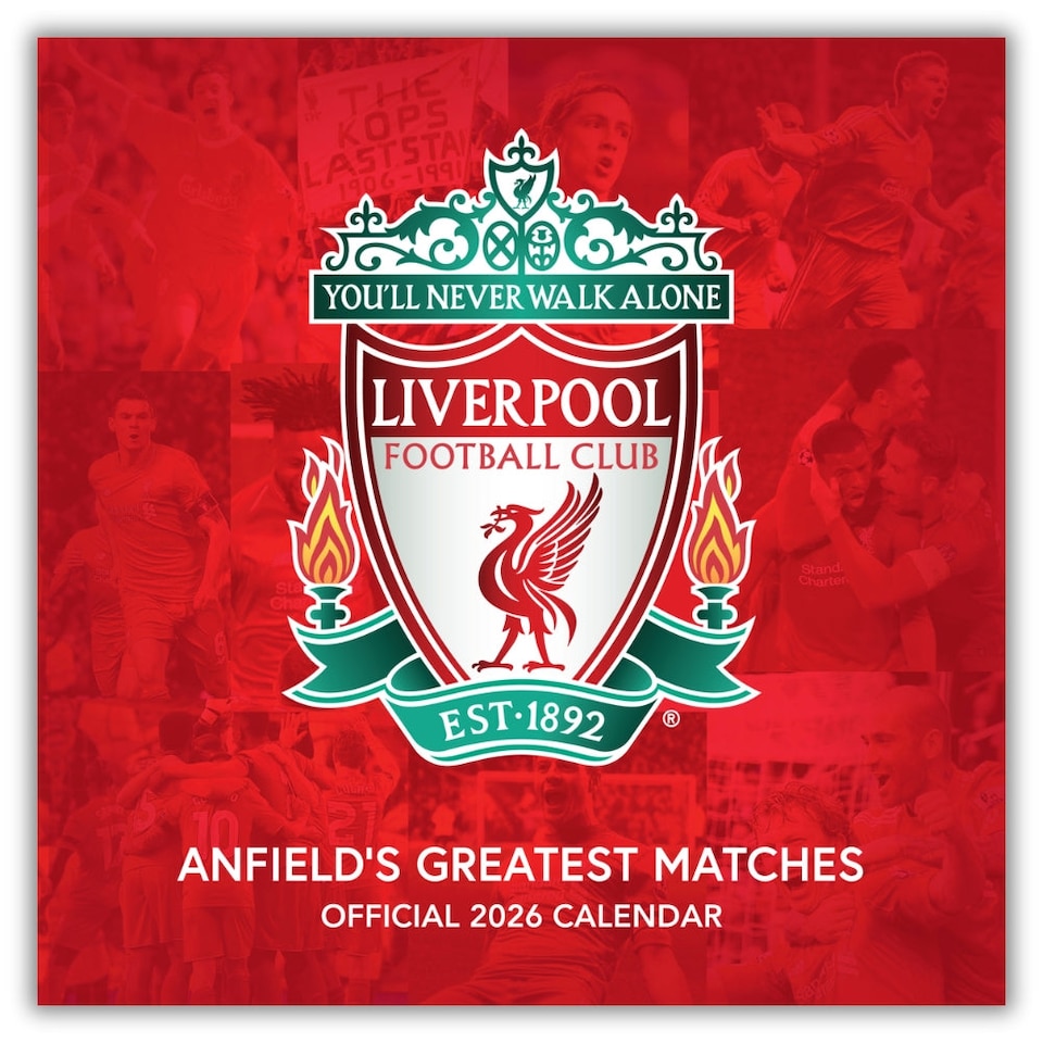 LIVERPOOL FC LEGENDS 2026 SQUARE CALENDAR