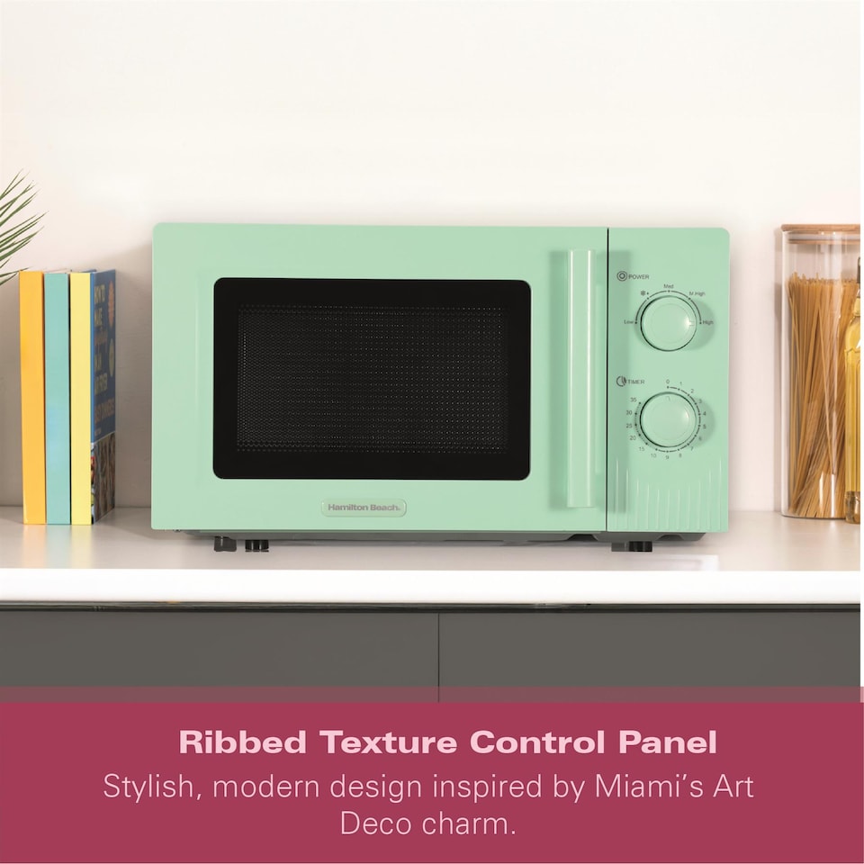 image 1 of Hamilton Beach Miami Manual 800W Microwave - Mojito Mint
