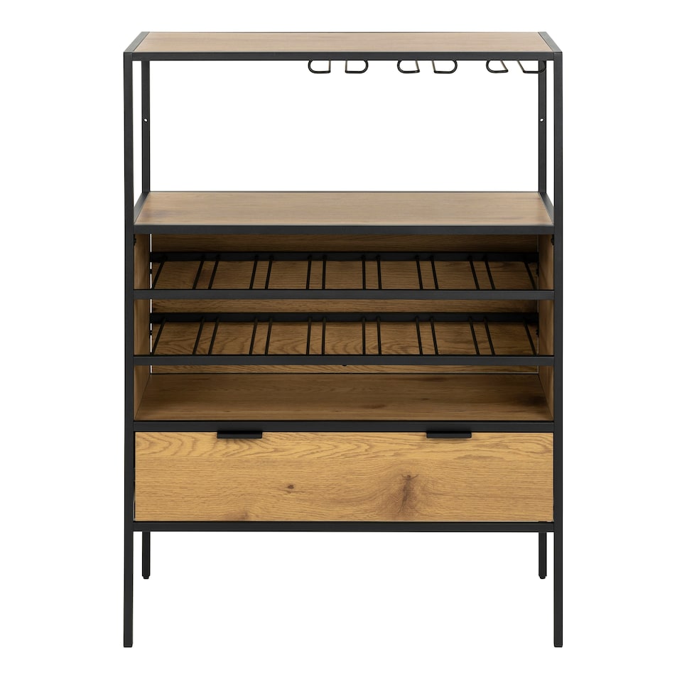 image 1 of Seaford Cabinet in Black and Oak