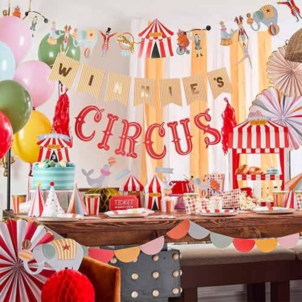 image 1 of Customisable Name Circus Card Banner 2m | Gold