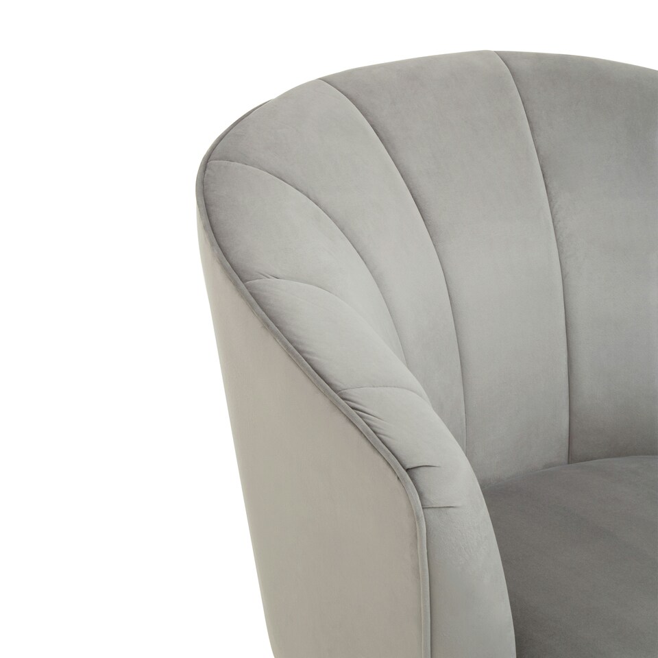 image 1 of Interiors by Premier Versatile Yolanda Grey Velvet Chair, Exquisite & Cozy Desk Chair Velvet, Easy to Clean Velvet Accent Chair