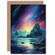 image 1 of Purple Aurora Borealis Dawn Antarctica Birthday Card