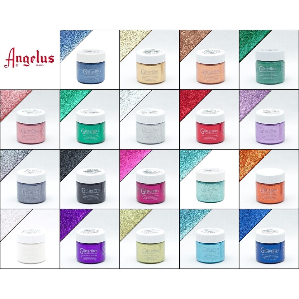 image 1 of Angelus Glitterlites Paint - Sparkling Glitter Effects for Leather 1oz | Blue | Starlite Blue