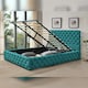 image 5 of 3ft Single Tufted Fabric Gas Lift Ottoman Bed Frame In Green