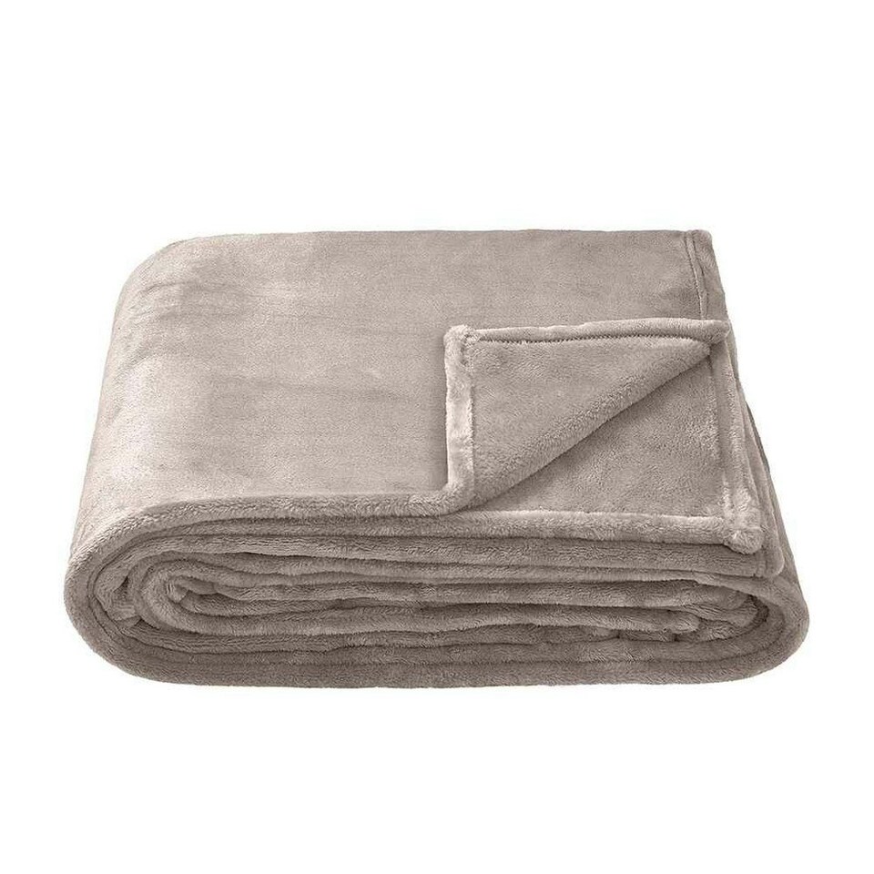 Brand Lab Fleece Plain Blanket - Silver Grey - 200cm x 150cm