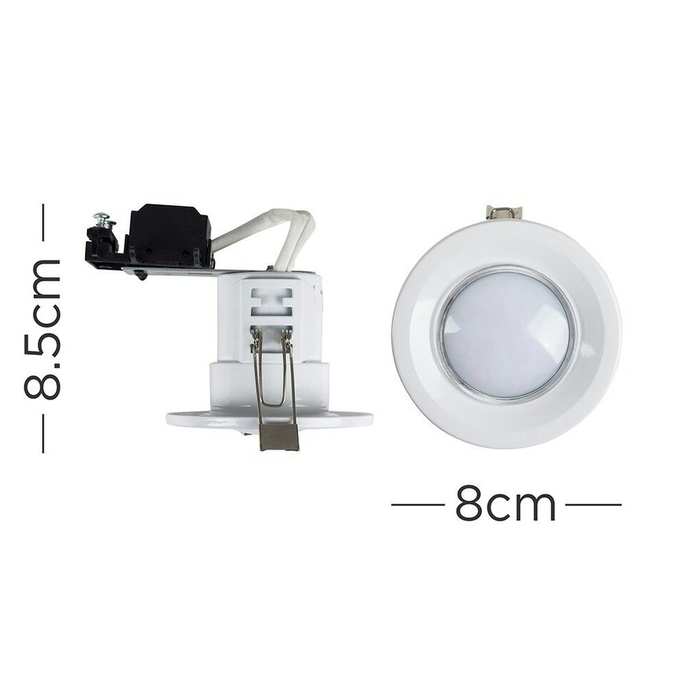 image 1 of ValueLights Pack of 6 - Fire Rated White GU10 Recessed Ceiling Downlight/Spotlights - Complete with 5w LED Bulbs 3000K Warm White | White