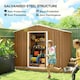 image 3 of Outsunny 8 x 6ft Garden Storage Shed with Double Door Brown Wood Effect 